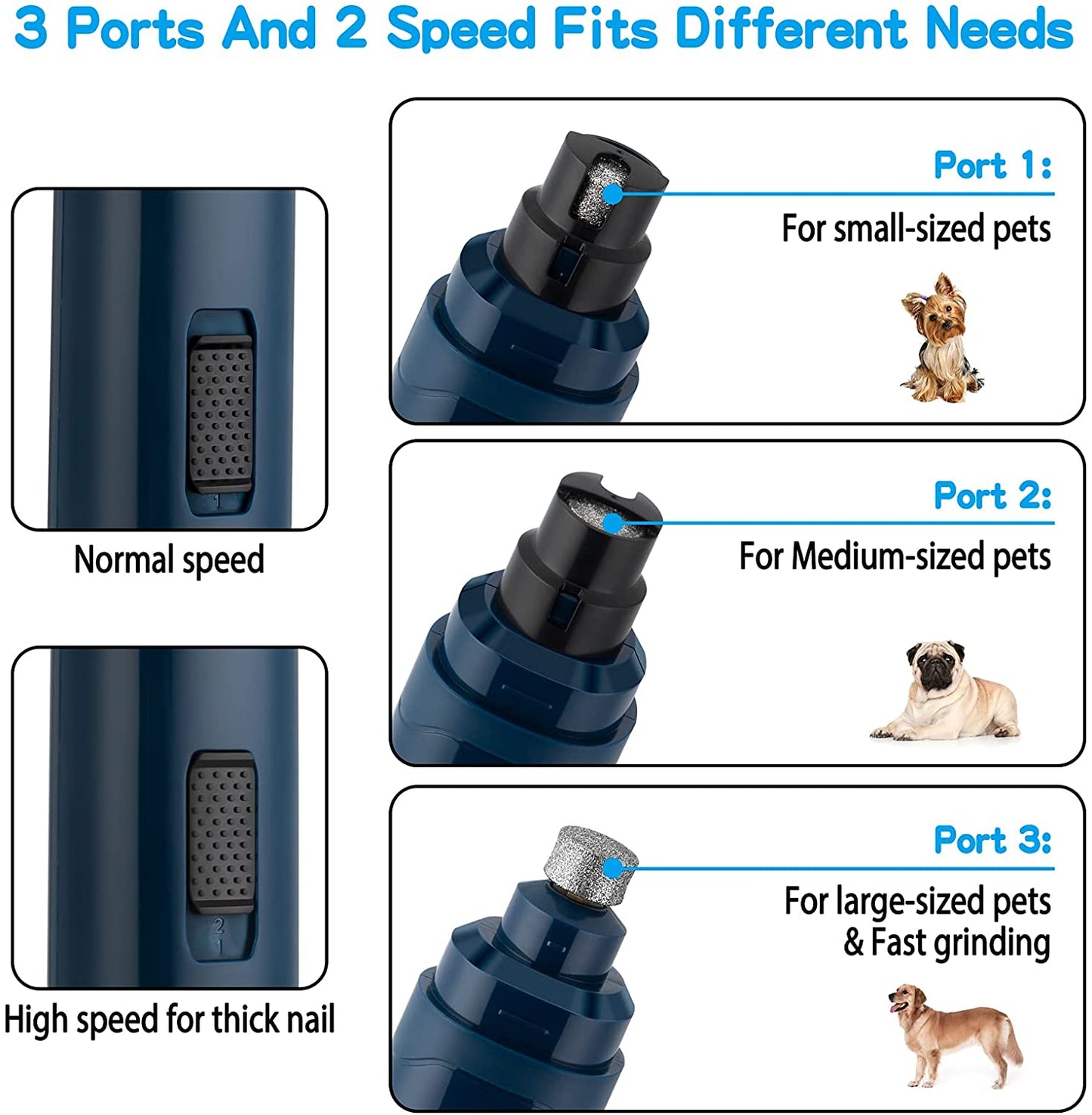 Paw-some Nail Zapper 2000 - The Electric Paw-dicure Machine That Turns Your Furry Friend's Claws from Talons to Tidy! (Now in Stylish Dark Blue)