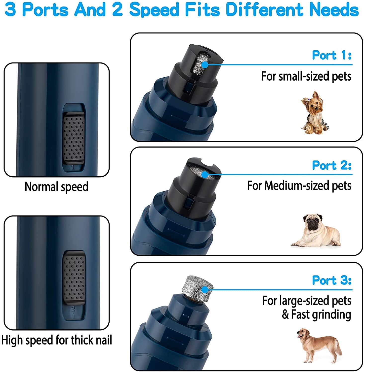 Paw-some Nail Zapper 2000 - The Electric Paw-dicure Machine That Turns Your Furry Friend's Claws from Talons to Tidy! (Now in Stylish Dark Blue)